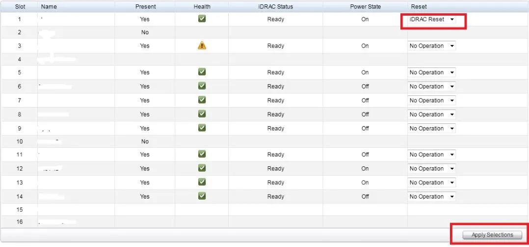 M1000E 通过CMC Web界面重启刀片的iDRAC