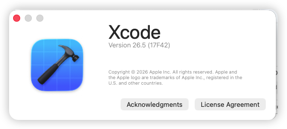 Xcode Version 26.5 (17F42) 适配 2 Xcode Version 26.5 (17F42) 适配